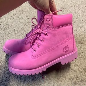 Pink timberland boots